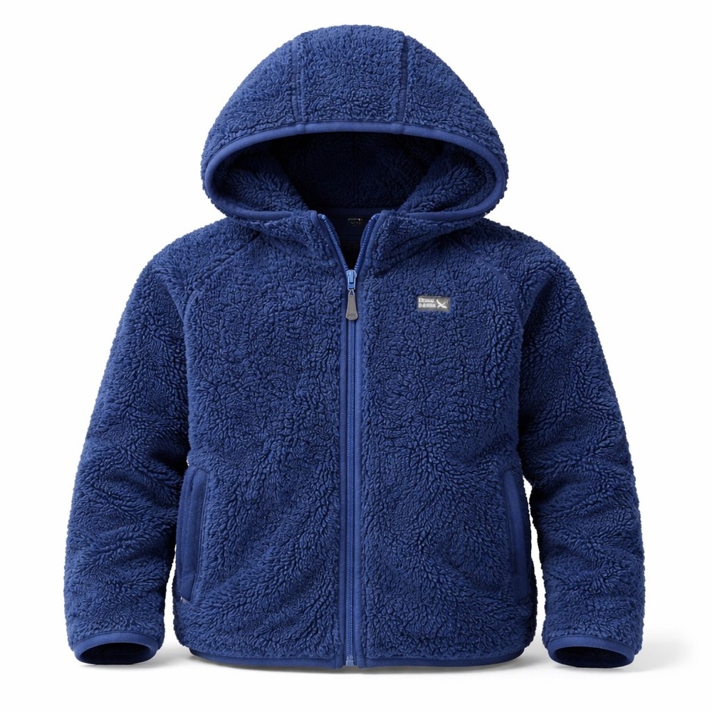 Eddie Bauer Kids Sherpa Fleece Full Zip Jacket Navy Blue Size M 10/12 Cozy